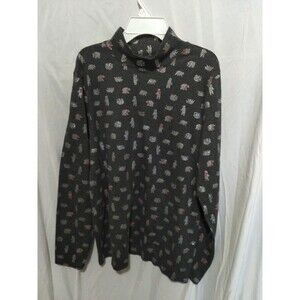 Karen Scott Women's Size Large Shirt Longsleeve Polar Bears Red Scarves Gray